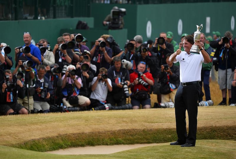 2013: Phil Mickelson (United States) finished -3 par, three strokes ahead of Henrik Stenson at Muirfield. Reuters