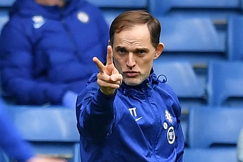 Chelsea manager Thomas Tuchel gestures on the touchline during the English FA Cup quarter final football match between Chelsea and Sheffield United. AFP