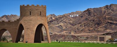 Hatta's Hollywood-style sign perches on a hillside, with each letter measuring 60-metres high. Photo: Visit Hatta