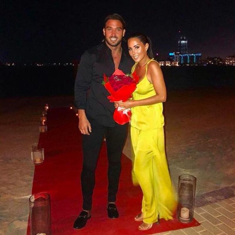 'The Only Way is Essex' stars James Lock and Yasmin Oukhellou at Jumeirah Zabeel Saray. Instagram / Yasmin Oukhellou