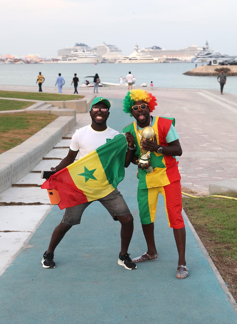 Fans fly the flag for Senegal. Getty