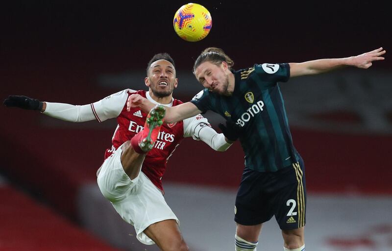 Luke Ayling - 6: Moved over from full-back to centre-half and was turned inside out by Aubameyang for opening goal. Atoned for that when he threw himself into a magnificent tackle to block another goal-bound effort from the Gunners’ captain. Not up to the high standards he has set this season. AFP