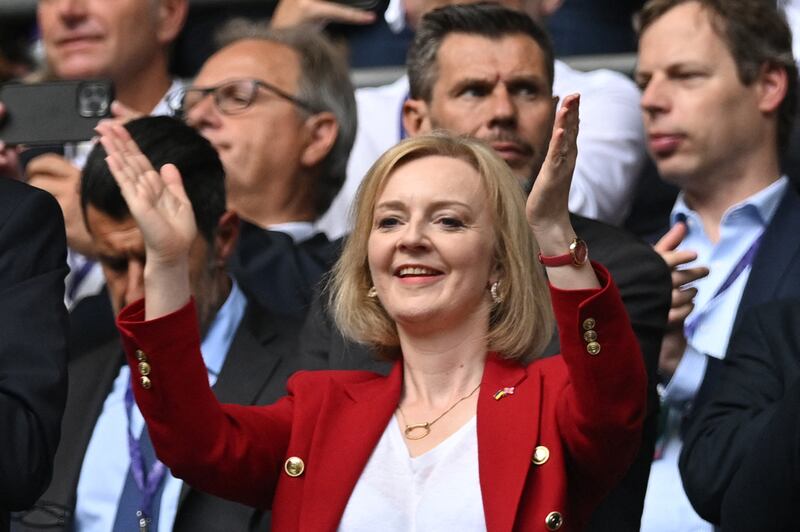 Ms Truss before the Uefa Women's Euro 2022 final at Wembley stadium in London. AFP