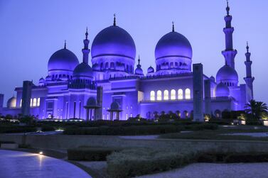 Ramadan sunrise at Sheikh Zayed Grand Mosque. Victor Besa / The National 