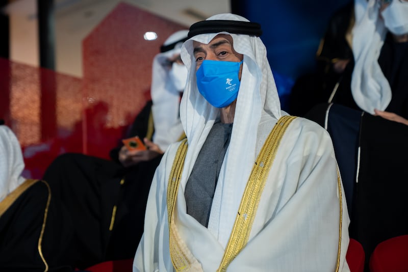 Sheikh Mohamed bin Zayed watches proceedings. 