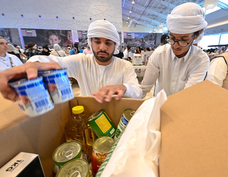 Emirati volunteer Abdulla Al Meskary pictured at last weekend's collection. Victor Besa / The National