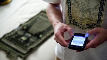 UAE residents are using Islamic apps to help them recite the Quran and track prayers this Ramadan. Getty Images