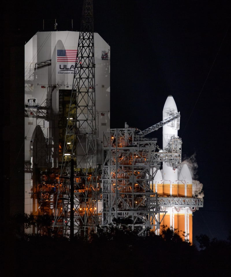 This photo released by NASA shows the United Launch Alliance Delta IV Heavy rocket with the Parker Solar Probe onboard moments before launch. AFP/NASA