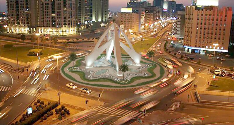 A rendering of how the Deira Clock Tower roundabout will look after the upgrade. Photo: Wam