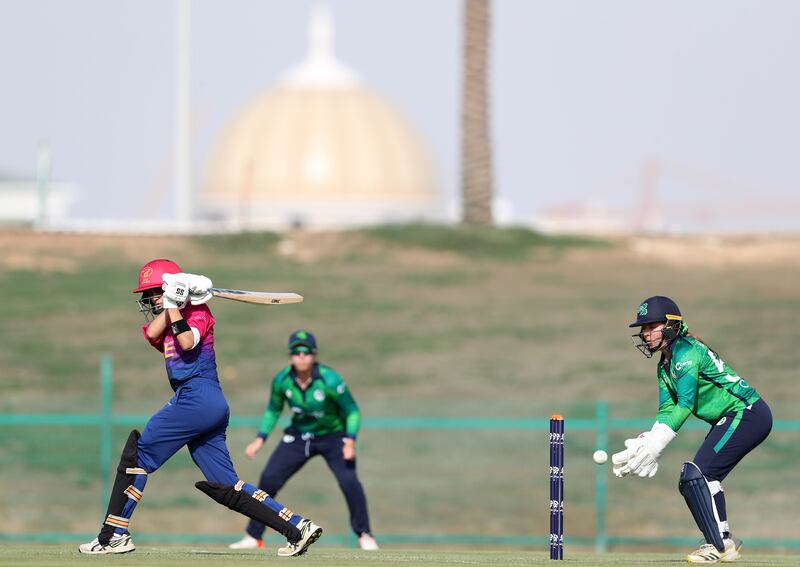 UAE's Lavanya Keny was out for eight against Ireland at Zayed Cricket Stadium