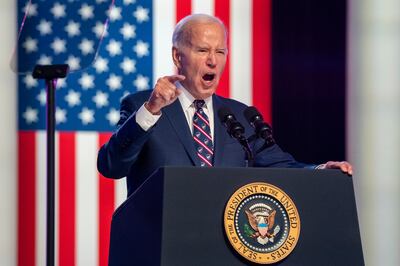 Mr Biden's remarks focused on criticising former president Donald Trump. EPA