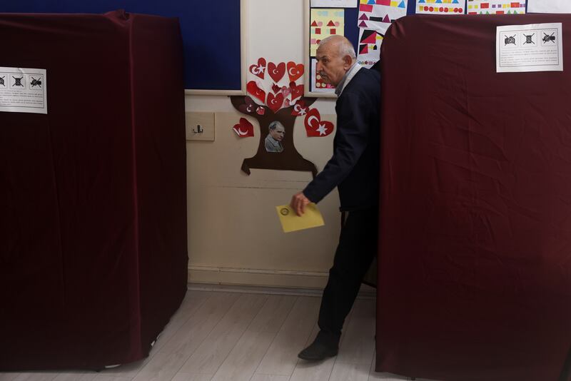 A man arrives to vote in Ankara. Getty