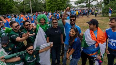 Fans arrive at Eisenhower Park ahead of the India-Pakistan T20 World Cup match in New York. AFP