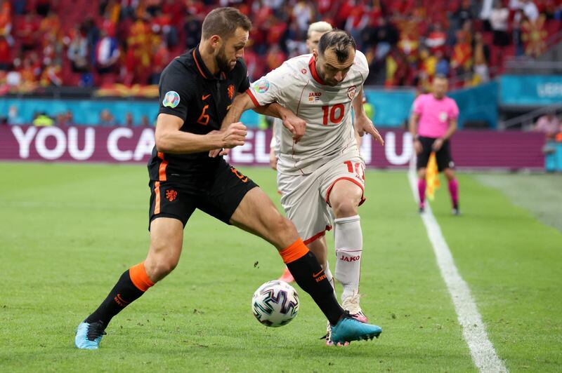 Stefan De Vrij - 7: Too easily outjumped by Musliu on a 41st minute corner with Macedonia creating chances against the three Dutch defenders. Replaced at half time. AP