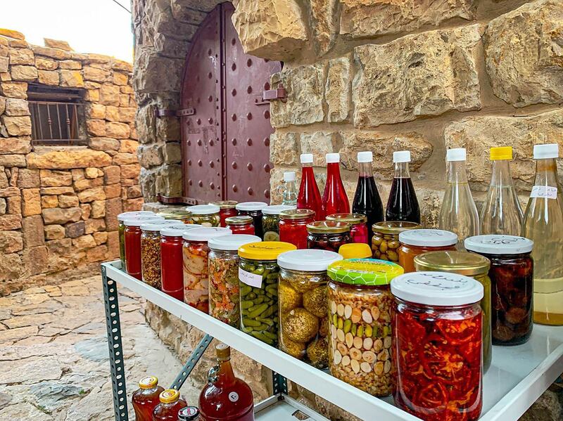 Kamale Nakad's pickle shop in Bqaa Kafra, north Lebanon. The 71-year-old founded Mounet Em Tony with help from her son Elie. Aya Iskandarani
