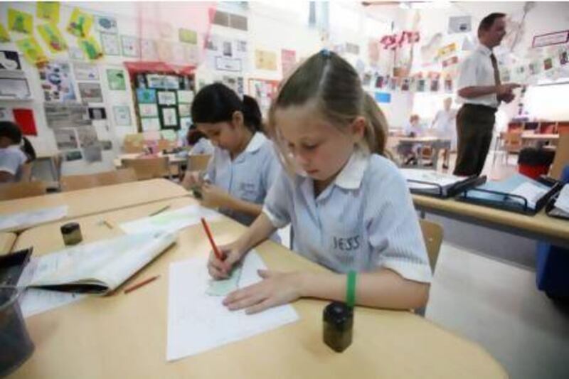 Pupils at the Jumeirah English Speaking School in Dubai. The British curriculum is set to change in schools around the world, and parents are hoping teachers will be well instructed for the new lessons before they are introduced for the academic year starting late in 2014. Randi Sokoloff / The National