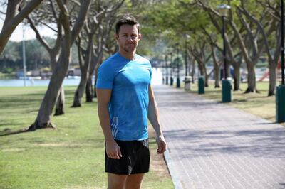 Dubai, United Arab Emirates - January 21 2014 - Lee Ryan poses for a portrait in Safa Park. Lee is training for Friday's Dubai Marathon. He will also be attempting to beat a world record for running with a backpack in the London Marathon in April. Reporter: Melanie Swan Section: News. (Razan Alzayani / The National) 