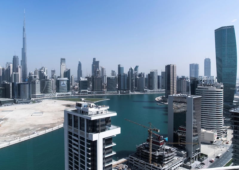 DUBAI, UNITED ARAB EMIRATES. 29 OCTOBER 2019. Dubai skyline seen from Deyaar properties on Business Bay.(Photo: Reem Mohammed/The National)Reporter:Section:
