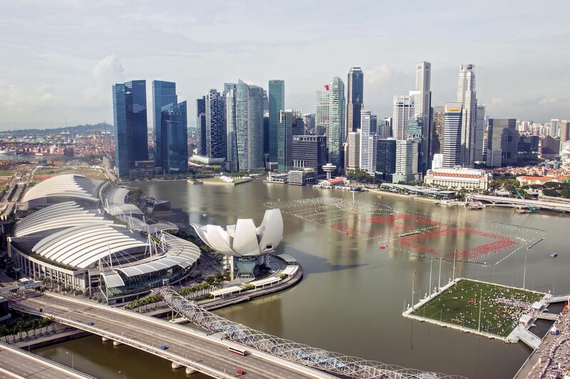 EH70WH views of the Marina Bay Singapore. Image shot 12/2014. Exact date unknown. Alamy