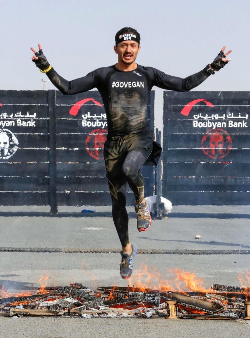 Vegan runner Walter Penaloza participated in the Oman Trifecta in December 2018