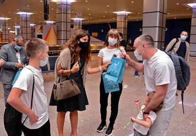 Visitors from Russia arrive in Egypt's Red Sea resort of Hurghada.