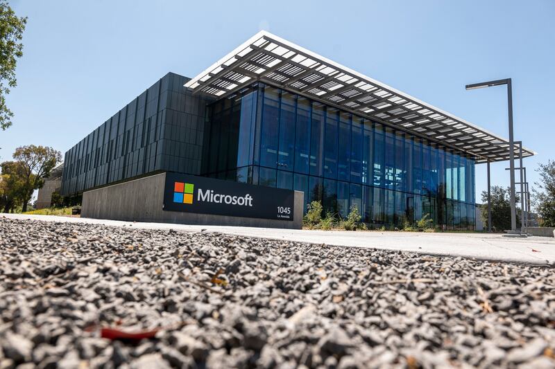 The Microsoft campus in Mountain View, California. The company's revenue during the fourth quarter surged 21 per cent to almost $46.2 billion. Bloomberg