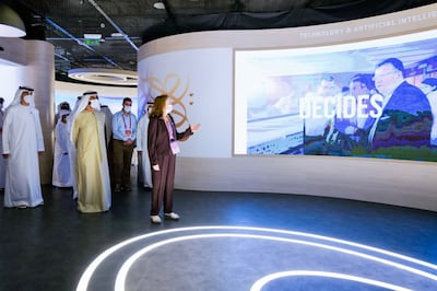 Sheikh Mohamed bin Rashid touring the Tunisian pavilion. Photo: Dubai Media Office