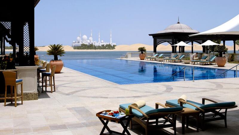 Shangri-La Hotel has access to two beaches, two pools, and a garden. The annual fee is Dh12,000, and a day’s pass is Dh250 (www.shangri-la.com/abudhabi; 02 509 8888). Courtesy Shangri-La Hotel Qaryat Al Beri