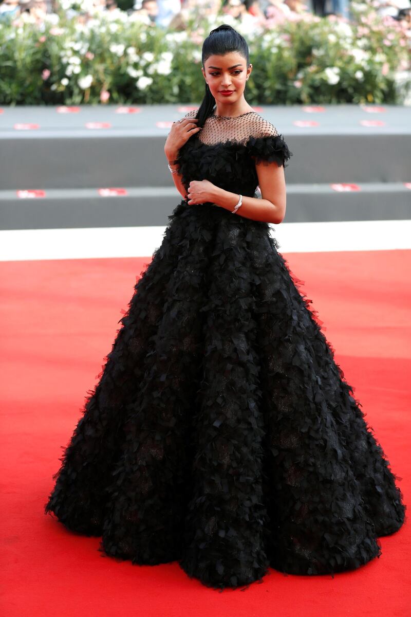 Mila Alzahrani wears Eman Alajlan to a screening of 'The Perfect Candidate' at the 76th Venice Film Festival on August 29, 2019. Reuters
