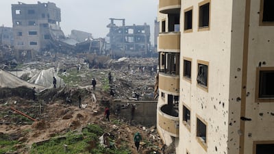Widespread destruction in Gaza city. Reuters