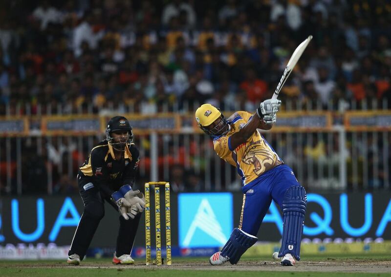 Johnson Charles of Bengal Tigers bats during the T10 League match against Kerala Kings. Francois Nel/Getty Images