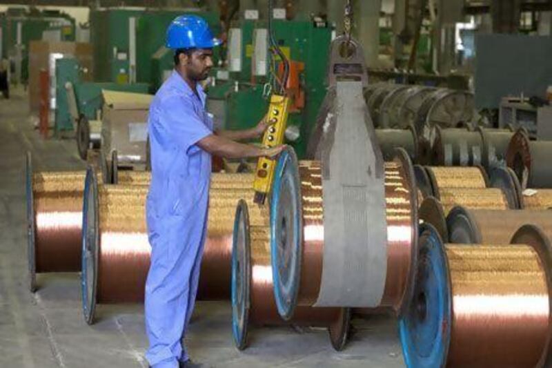 The Ducab plant in Jebel Ali. The cable manufacturer has tested imported cables and found some to be dangerously substandard. Jeff Topping / The National