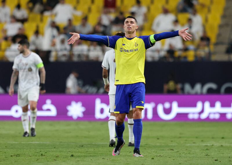Al Nassr's Cristiano Ronaldo remonstrates. Reuters