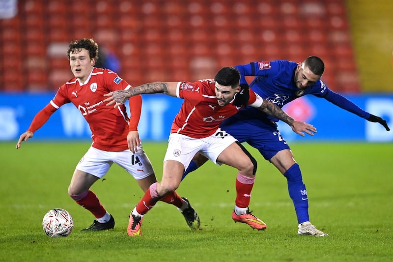 MF Callum Styles, 6 - Probably the quietest of the Barnsley midfielders, but that means little considering that his side scrapped for every ball from the first whistle, although he’ll be disappointed that he couldn’t quite block repel James’ cross with a last-ditch slide. Getty Images