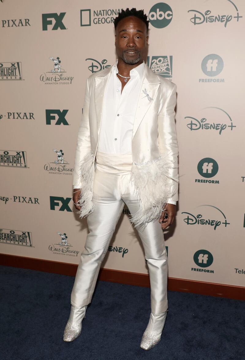 Billy Porter arrives at the FX and Disney Golden Globes afterparty at the Beverly Hilton Hotel on January 5, 2020. AP