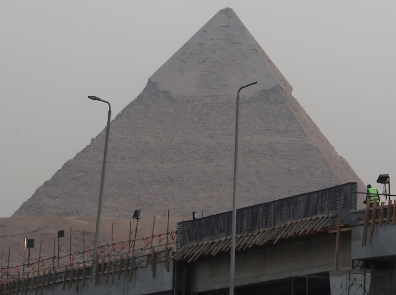 The construction is part of a massive urban redevelopment surrounding the vast museum