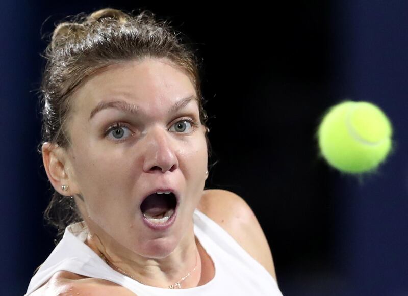 Simona Halep during the final against Elena Rybakina. EPA