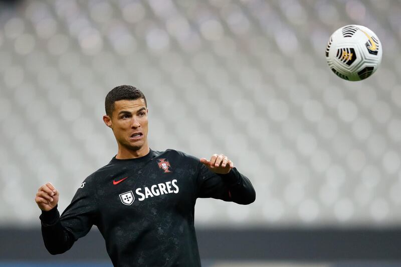 Cristiano Ronaldo during the warm up before the match against France last Sunday. Reuters