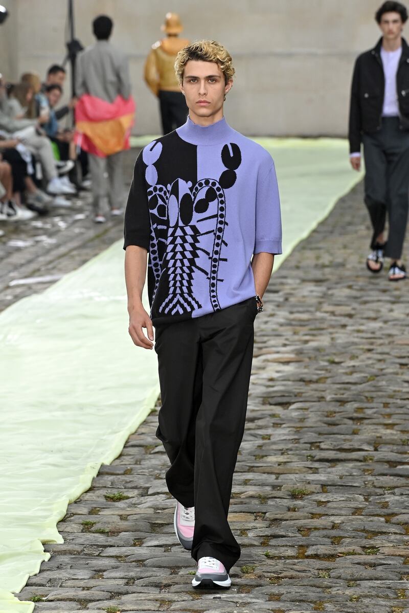 It was a more relaxed affair than usual for Hermes, with contemporary takes on Roman sandals and boxy, comfy baggy shorts. Getty Images