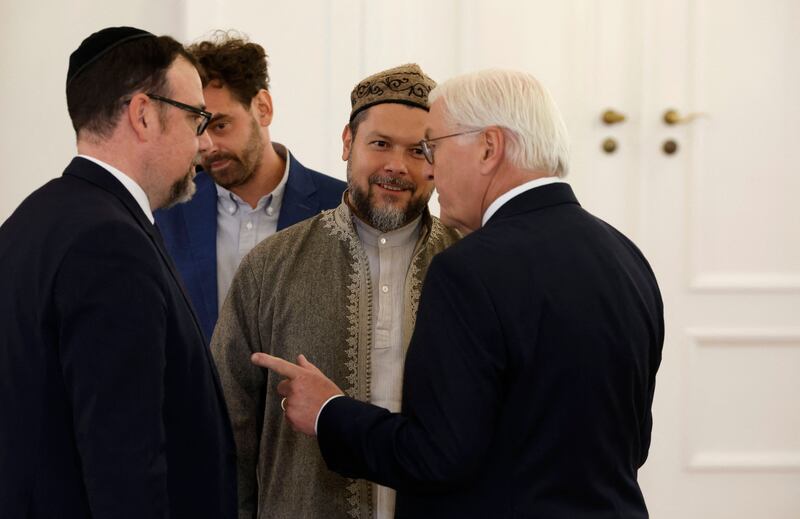 Rabbi Elias Dray and Imam Ender Cetin were among President Frank-Walter Steinmeier's guests at Bellevue Palace in Berlin. AFP