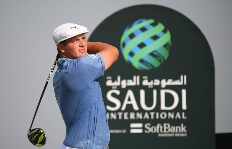 United States' Bryson DeChambeau plays his tee-shot on the 17th hole on his way to an opening round 65.