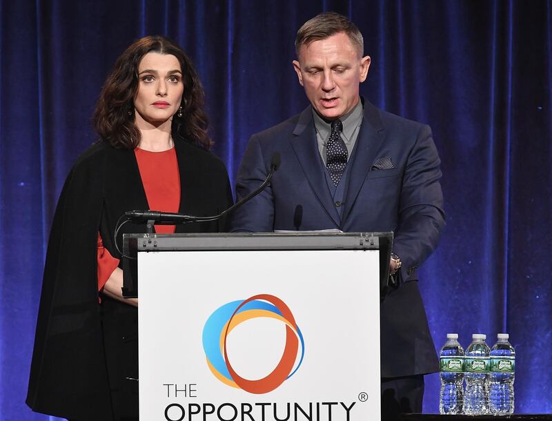 NEW YORK, NY - APRIL 09: Rachel Weisz and Daniel Craig attend The Opportunity Network's 11th Annual Night of Opportunity at Cipriani Wall Street on April 9, 2018 in New York City.   Dimitrios Kambouris/Getty Images/AFP