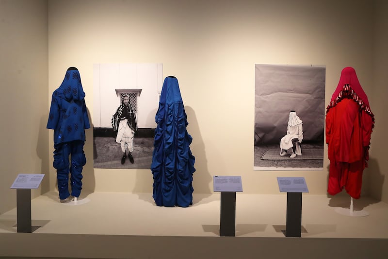 Indian clothing designer and artist Kallol Datta's display exploring Islamic dress