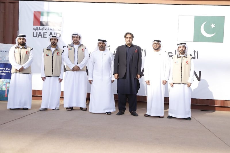 Pakistan held a ceremony in Karachi to mark the arrival of ships from the UAE carrying 200 containers of food and medical supplies. All photos: UAE Embassy Pakistan