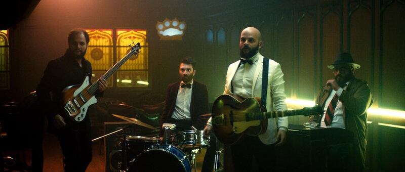 The Lebanese indie-electro band Who Killed Bruce Lee, from left, bassist Pascal Sarkis, drummer Malek Rizkallah, guitarist and singer Wassim Bou Malham and keyboardist Hassib Dergham. Courtesy Who Killed Bruce Lee