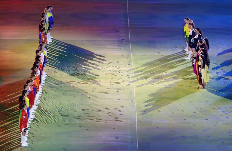 Dancers perform during the opening ceremony. Getty Images