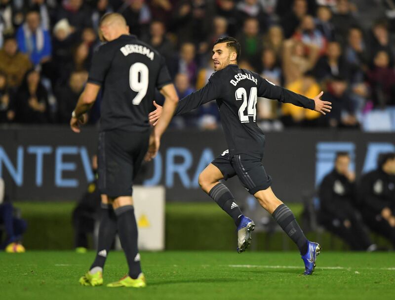 Dani Ceballos celebrates scoring Real Madrid's fourth and final goal. Reuters