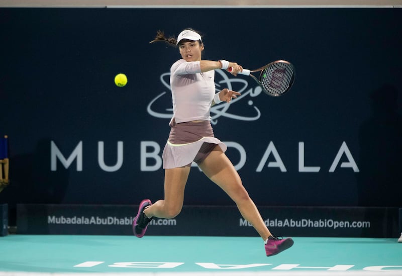 Emma Raducanu will face Ons Jabeur in the second round in Abu Dhabi. Ruel Pableo for The National