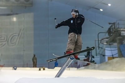 The UAE ski team practices at Ski Dubai in the Mall of the Emirates.
Antonie Robertson / The National