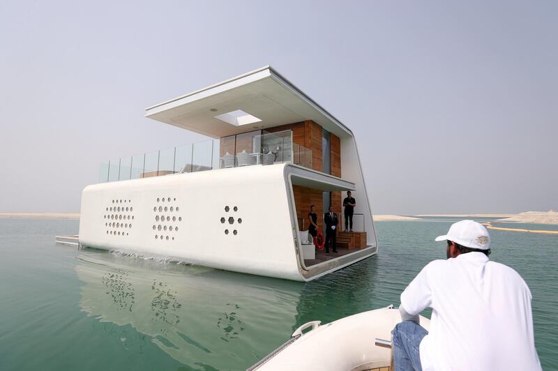 Dubai, United Arab Emirates - August 13, 2018: The Floating seahorse villa. Monday, August 13th, 2018 in Dubai. Chris Whiteoak / The National